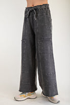 Bradley Mineral Washed Terry Knit Wide Leg Pants - Be You Boutique