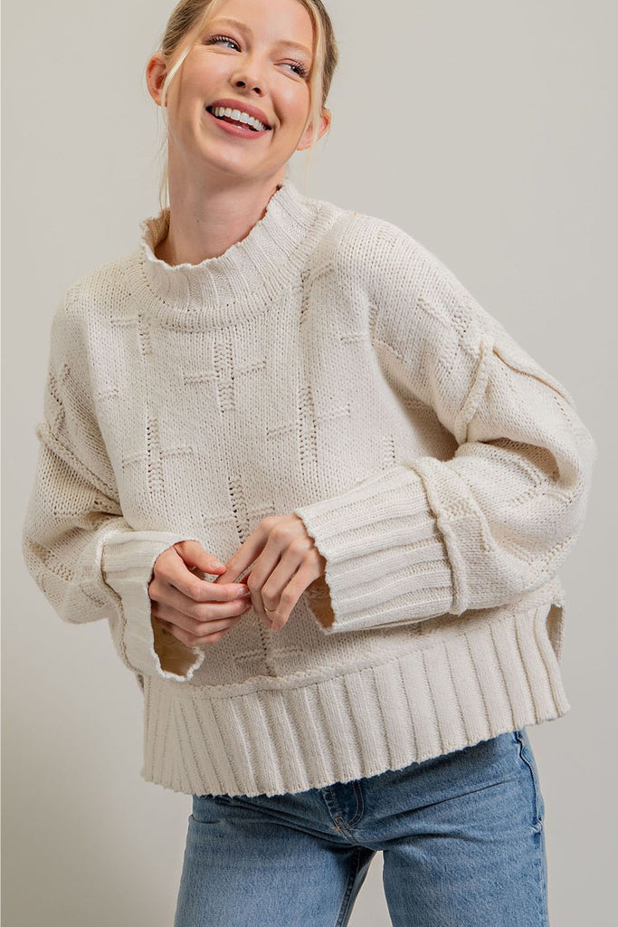 Leonardo Cross Design Knitted Sweater - Be You Boutique