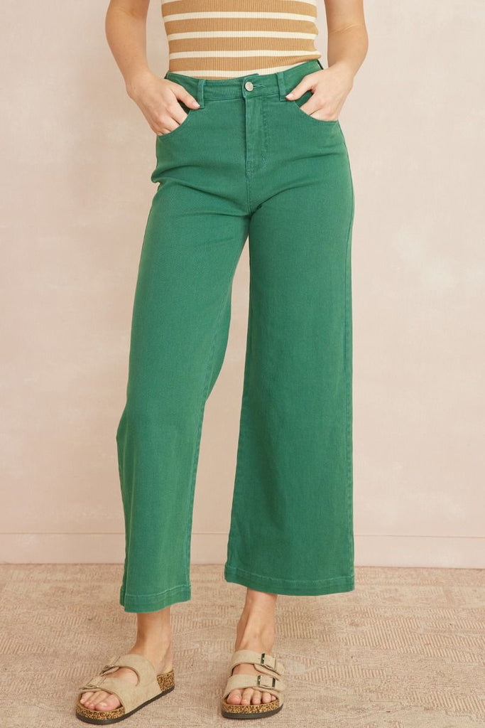 Dara Acid Wash High Rise Wide Leg Pant - Be You Boutique