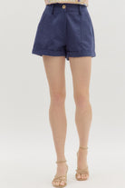 Luna High Waisted Cuffed Pintuck Short - Be You Boutique