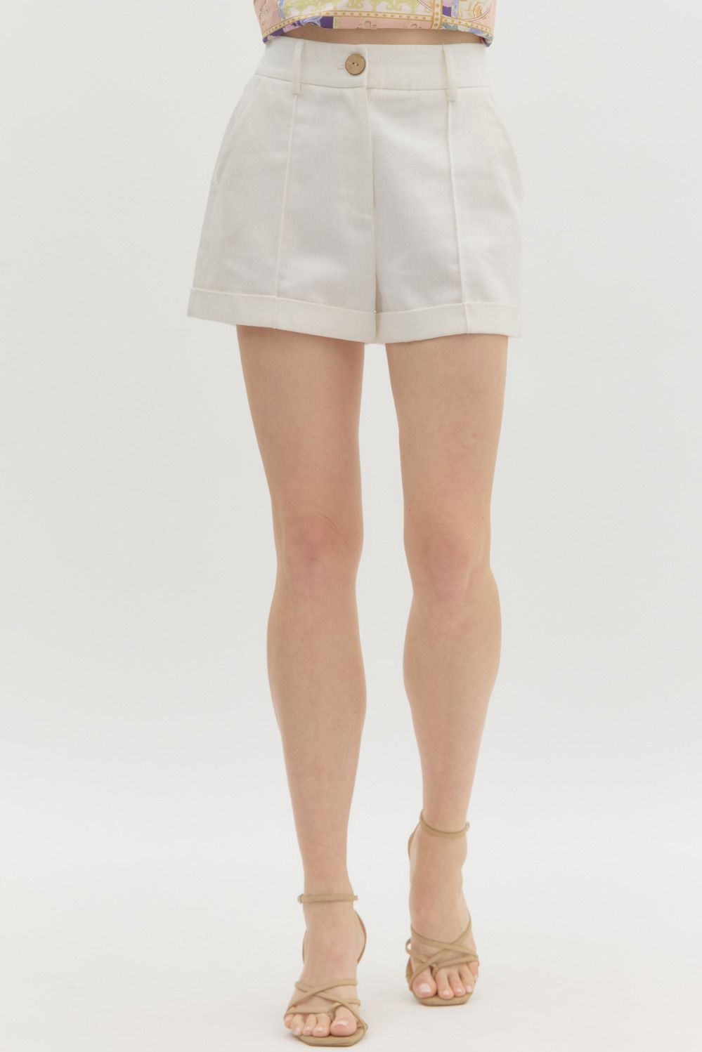 Luna High Waisted Cuffed Pintuck Short - Be You Boutique