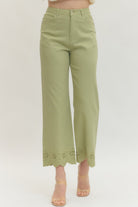 Cody Scallop Eyelet Trim Pant - Be You Boutique