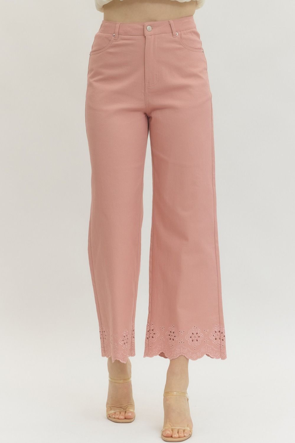 Cody Scallop Eyelet Trim Pant - Be You Boutique