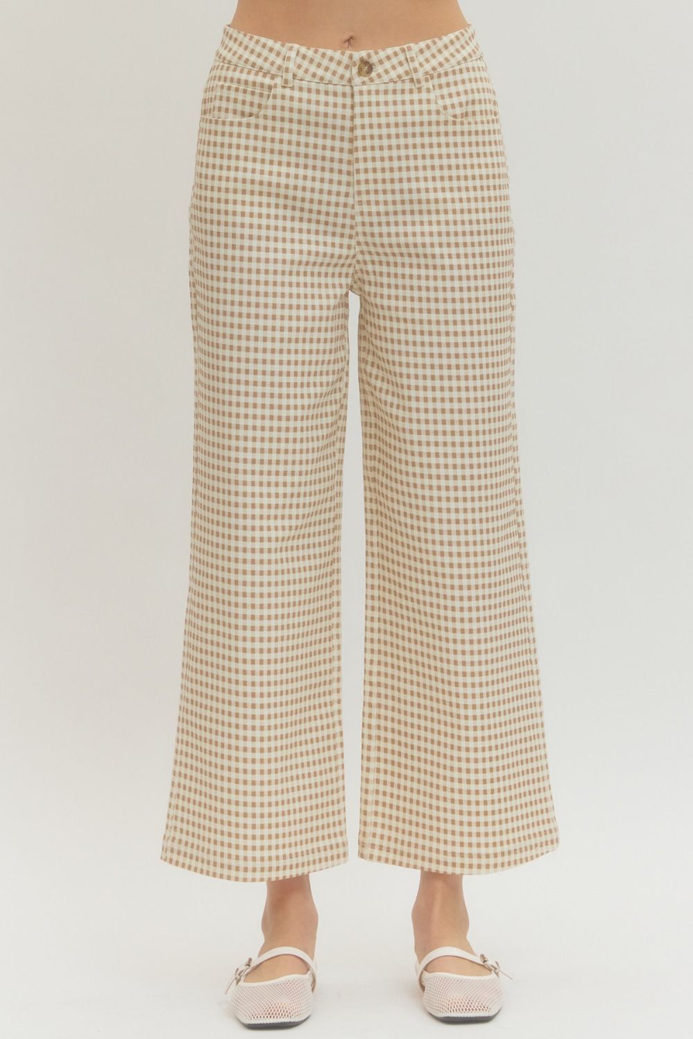 Della Plaid Printed Wide Leg Pant - Be You Boutique