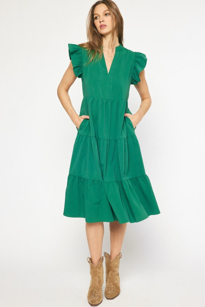 Jaylynn Tiered Midi Dress - Be You Boutique