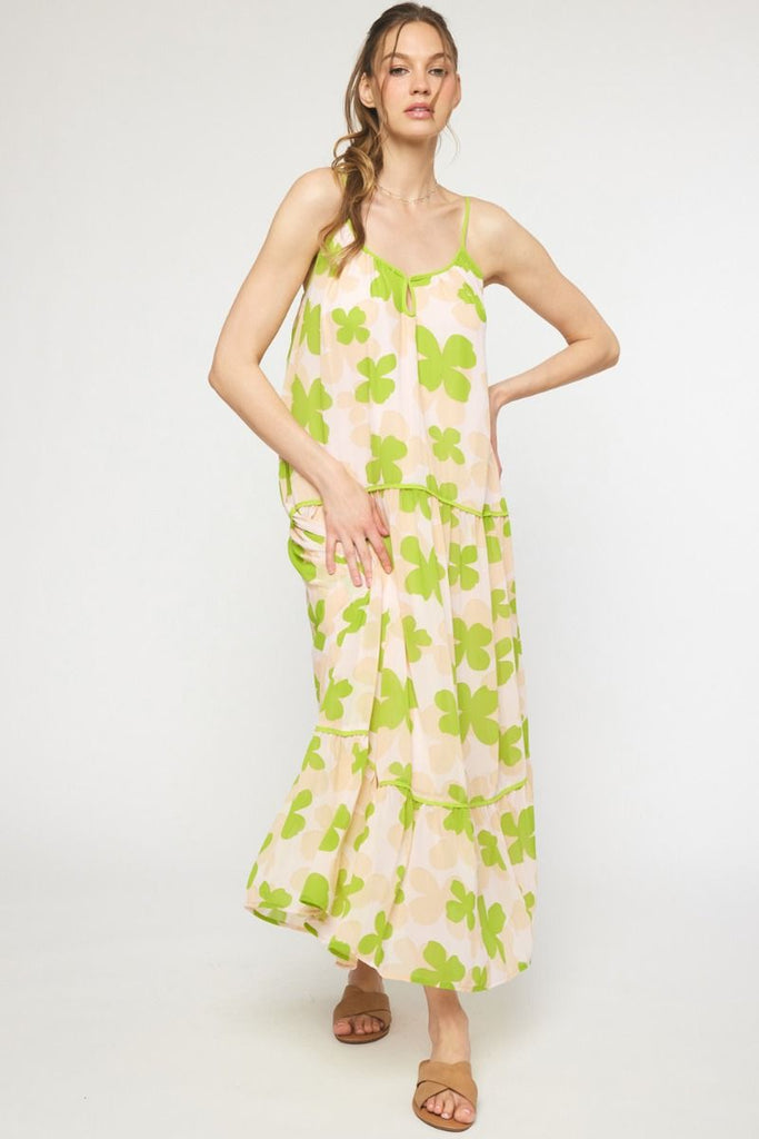Dan Floral Print Maxi Dress with Adjustable Straps - Be You Boutique