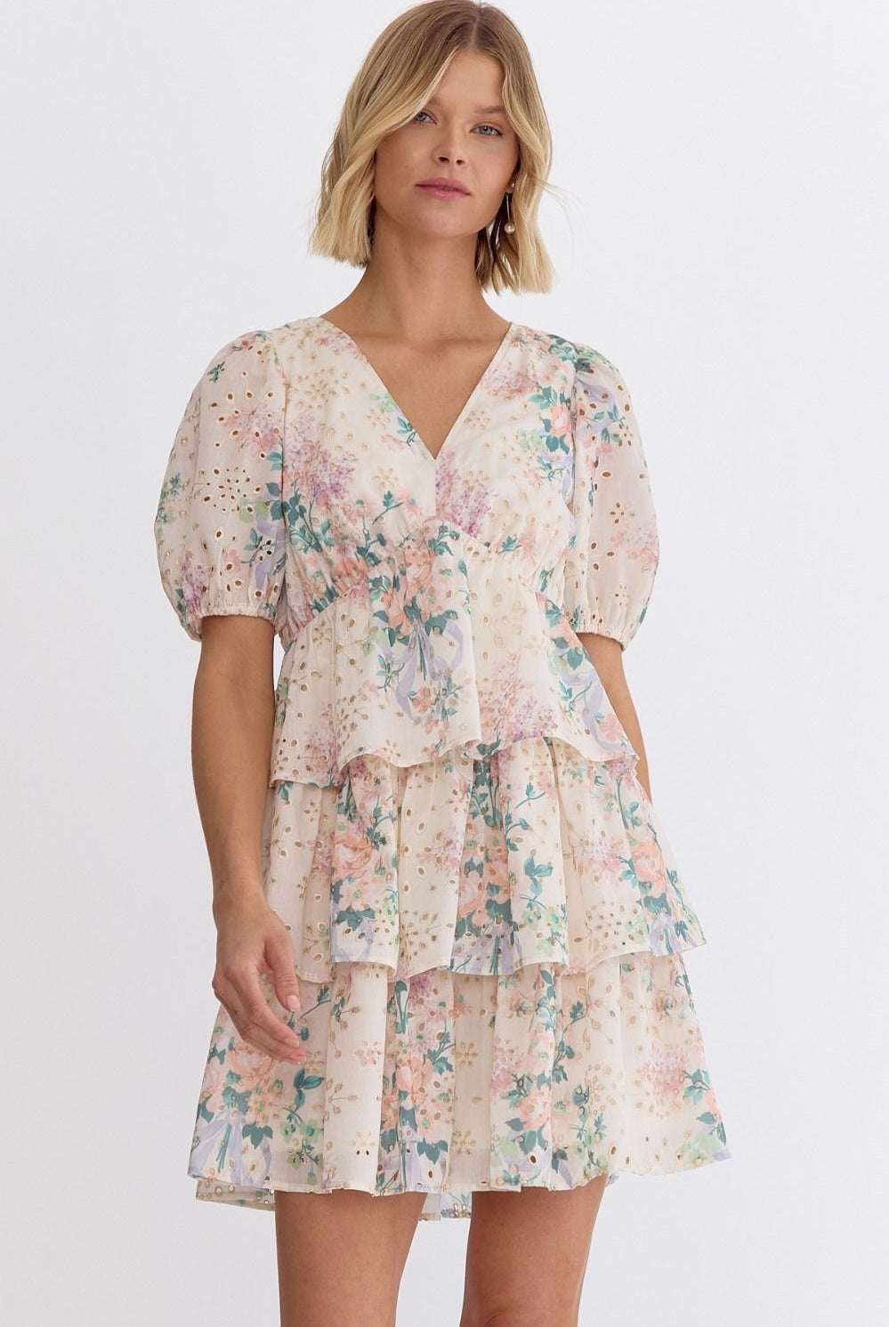 Clementine Floral Print Short Sleeve Dress - Be You Boutique