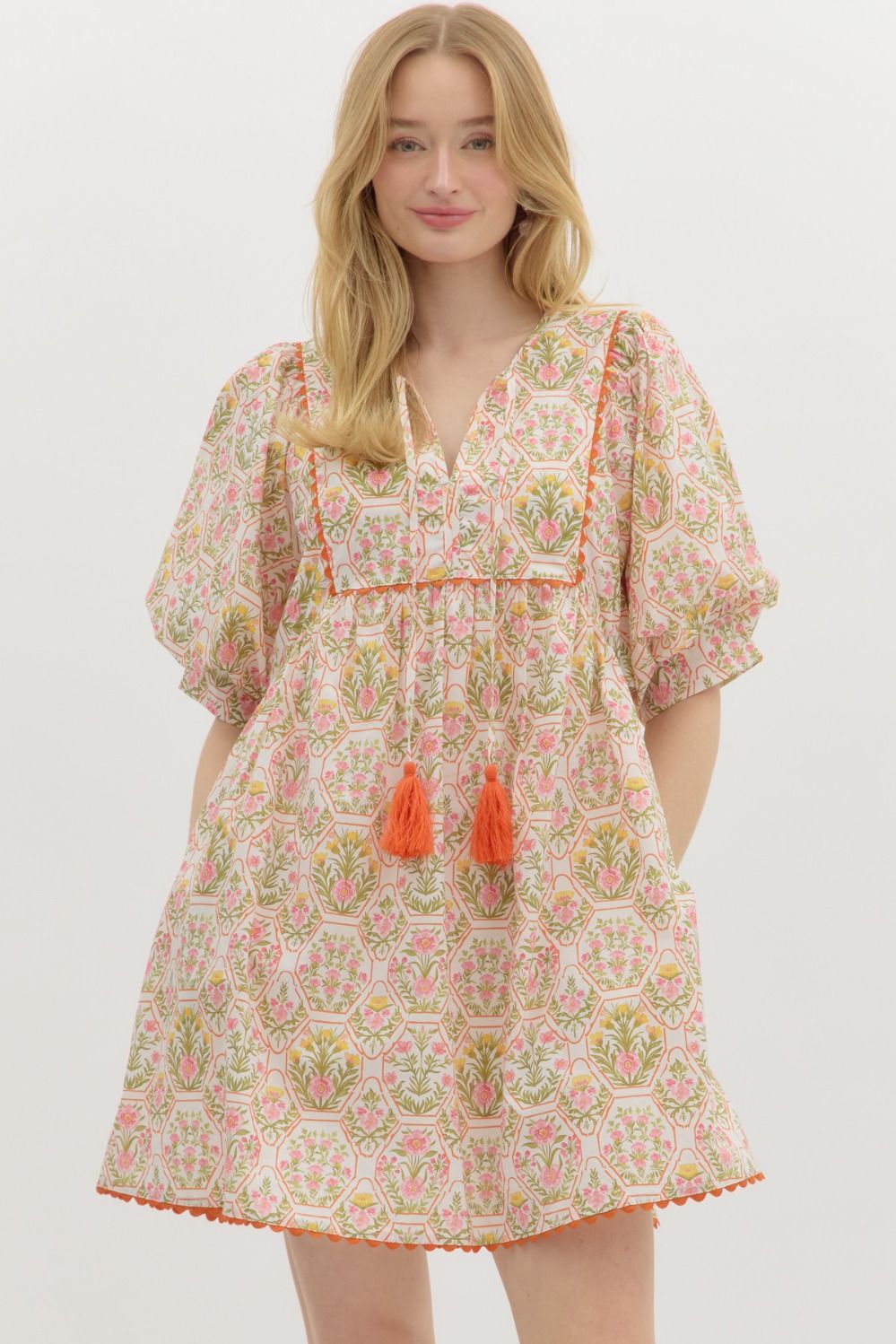 Connie Floral Honeycomb Dress - Be You Boutique