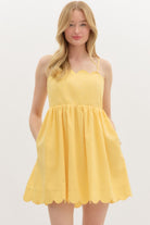 Letty Scallop Trim Tie Back Dress - Be You Boutique