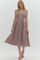 Lola Gingham Sleeveless Midi Dress - Be You Boutique