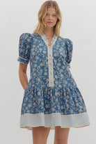 Katrina Floral Puff Sleeve Dress - Be You Boutique