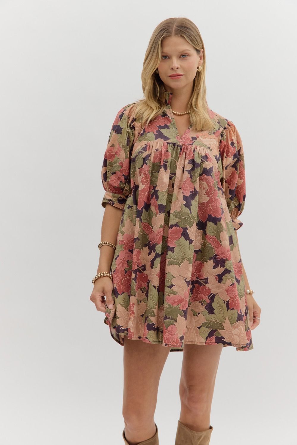 Kennedy Floral Pleated Swing Dress - Be You Boutique