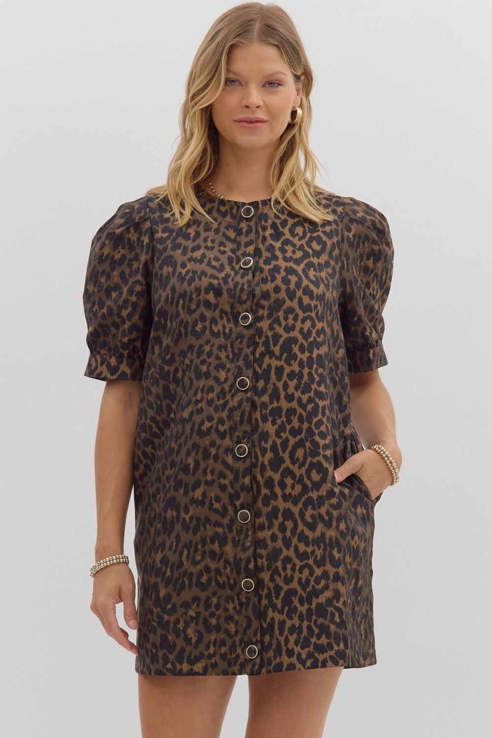 Verity Animal Printed Button Down Dress - Be You Boutique