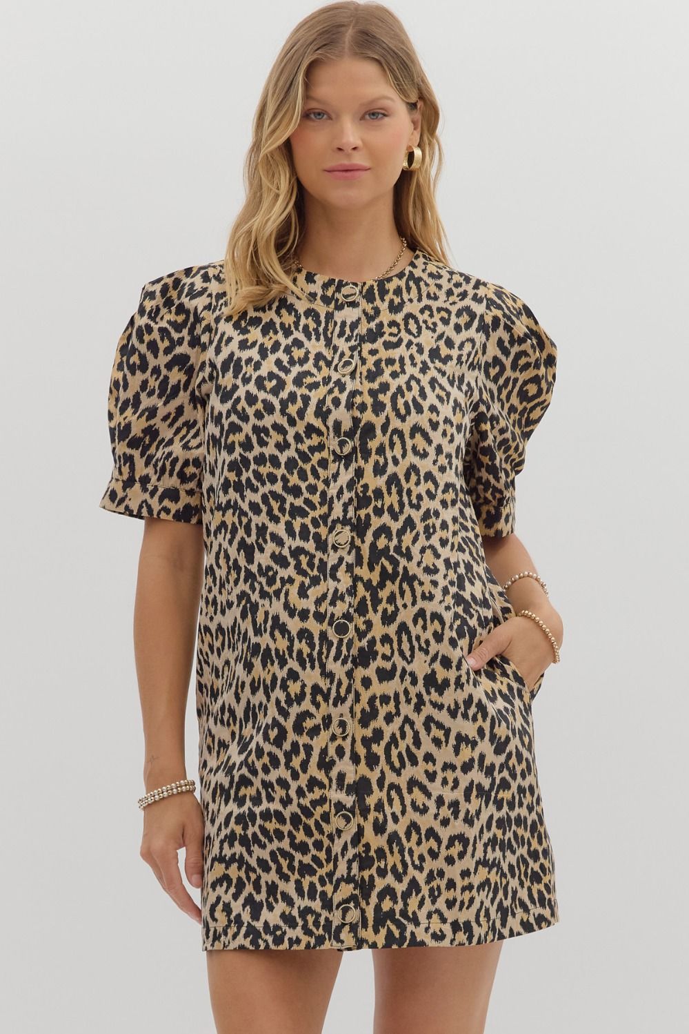 Verity Animal Printed Button Down Dress - Be You Boutique