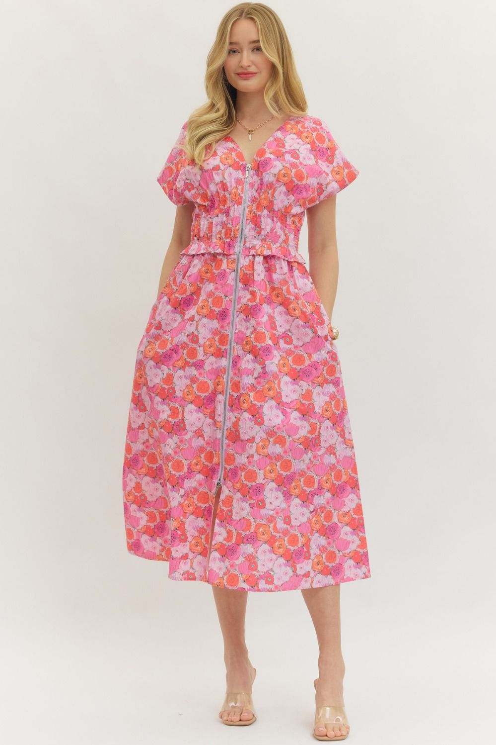 Anna Floral Printed Midi Dress - Be You Boutique