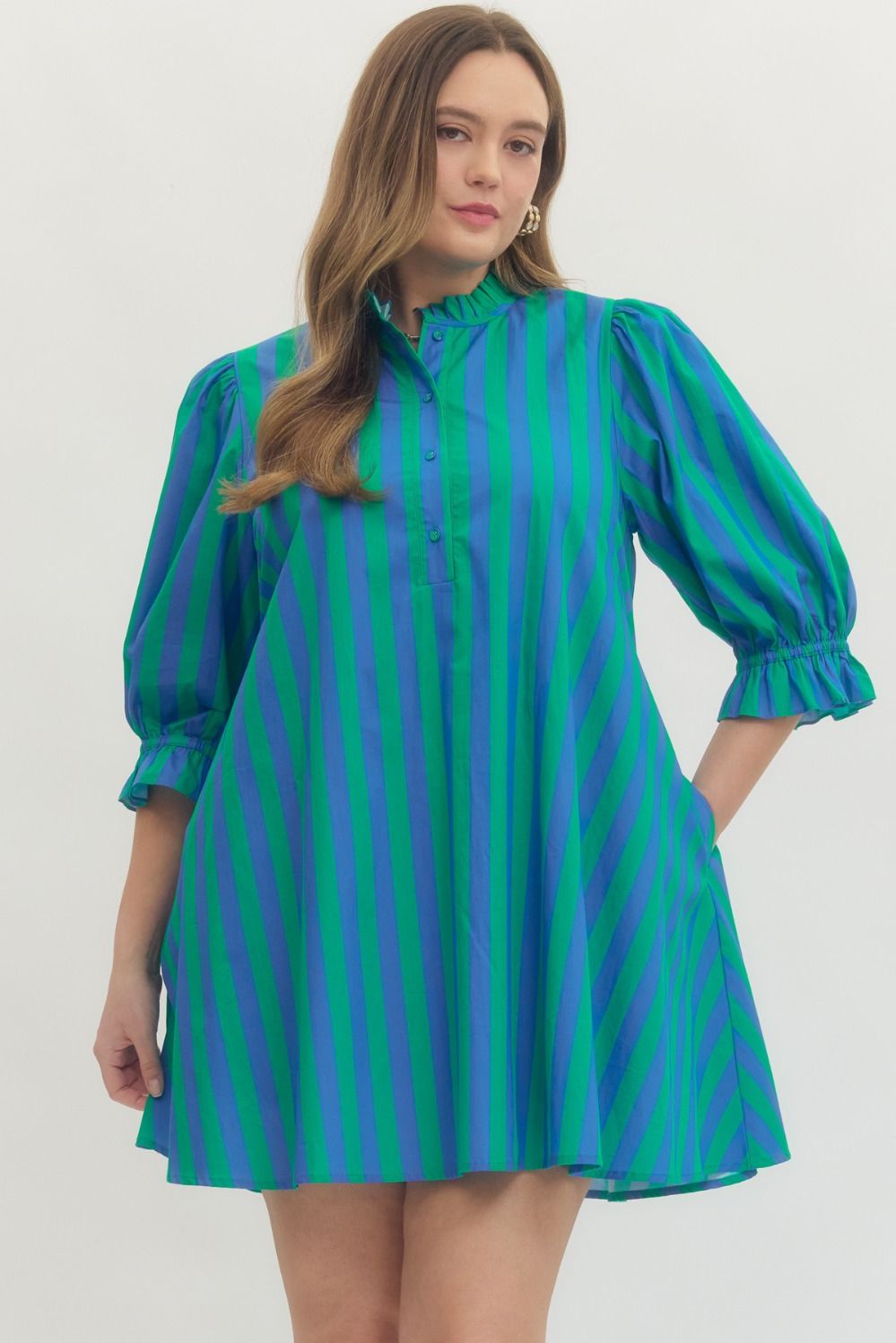 Kelsea Striped Half Sleeve Dress - Be You Boutique