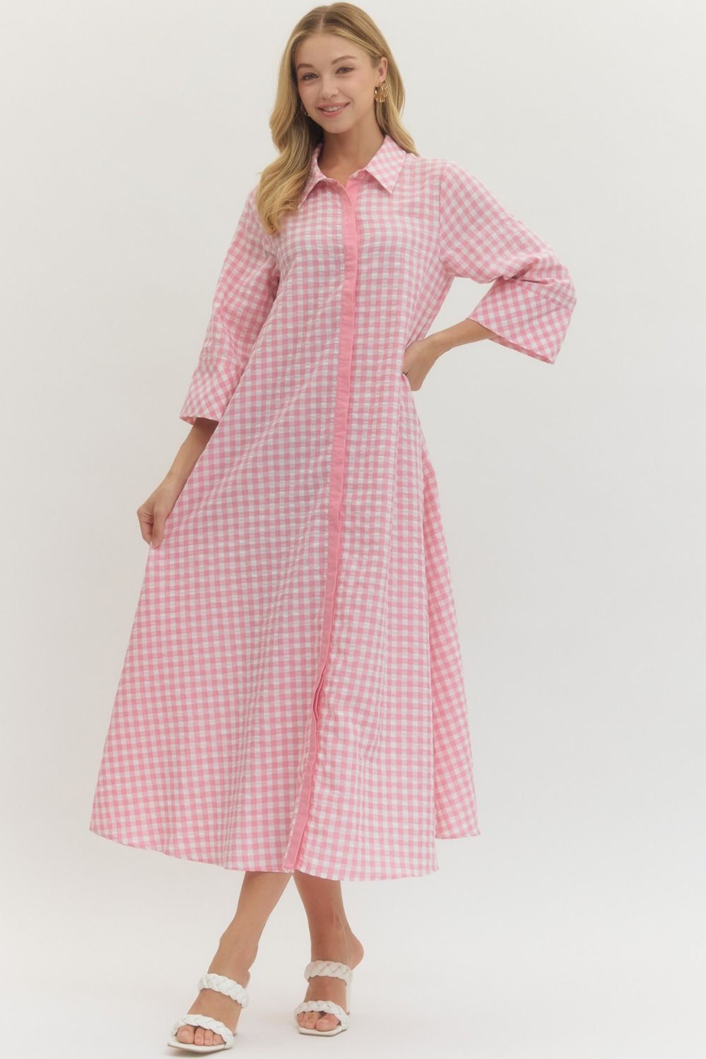 Emma Gingham Collared Dress - Be You Boutique