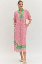 Millie Floral Printed Split Neck Midi Dress - Be You Boutique