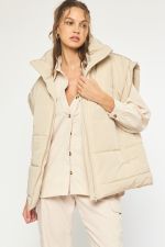 Bryson Quilted Oversized Zip Up Vest With Pockets - Be You Boutique