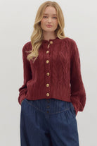 Corina Cable Knit Sweater Cardigan - Be You Boutique