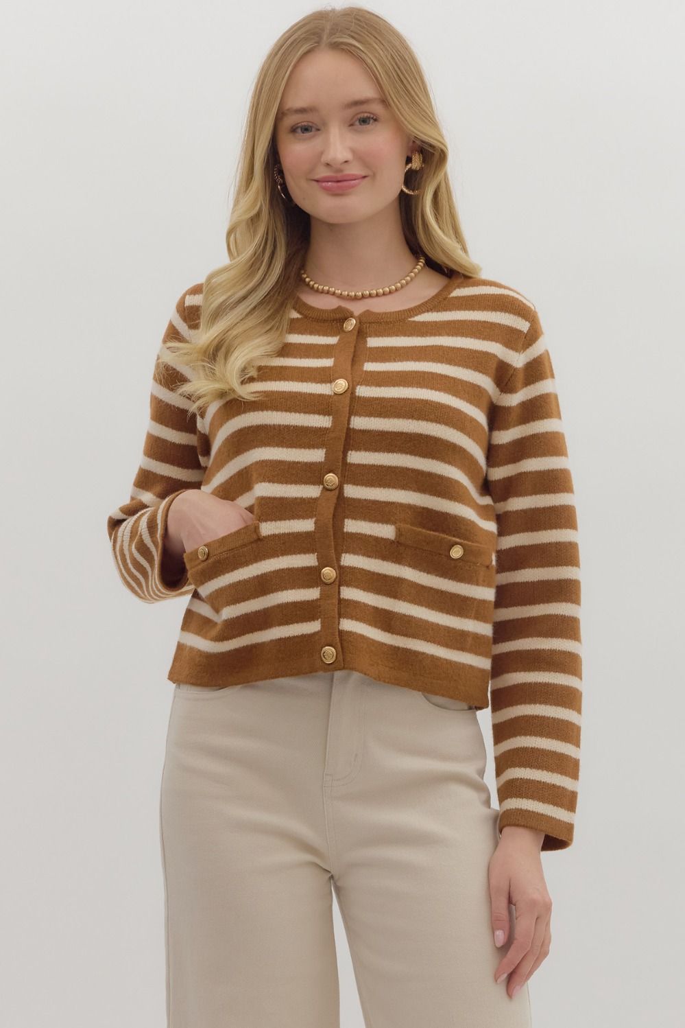 Betsy Striped Sweater Knit Cardigan - Be You Boutique