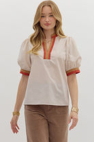 Tracey Solid Bubble Sleeve Top - Be You Boutique