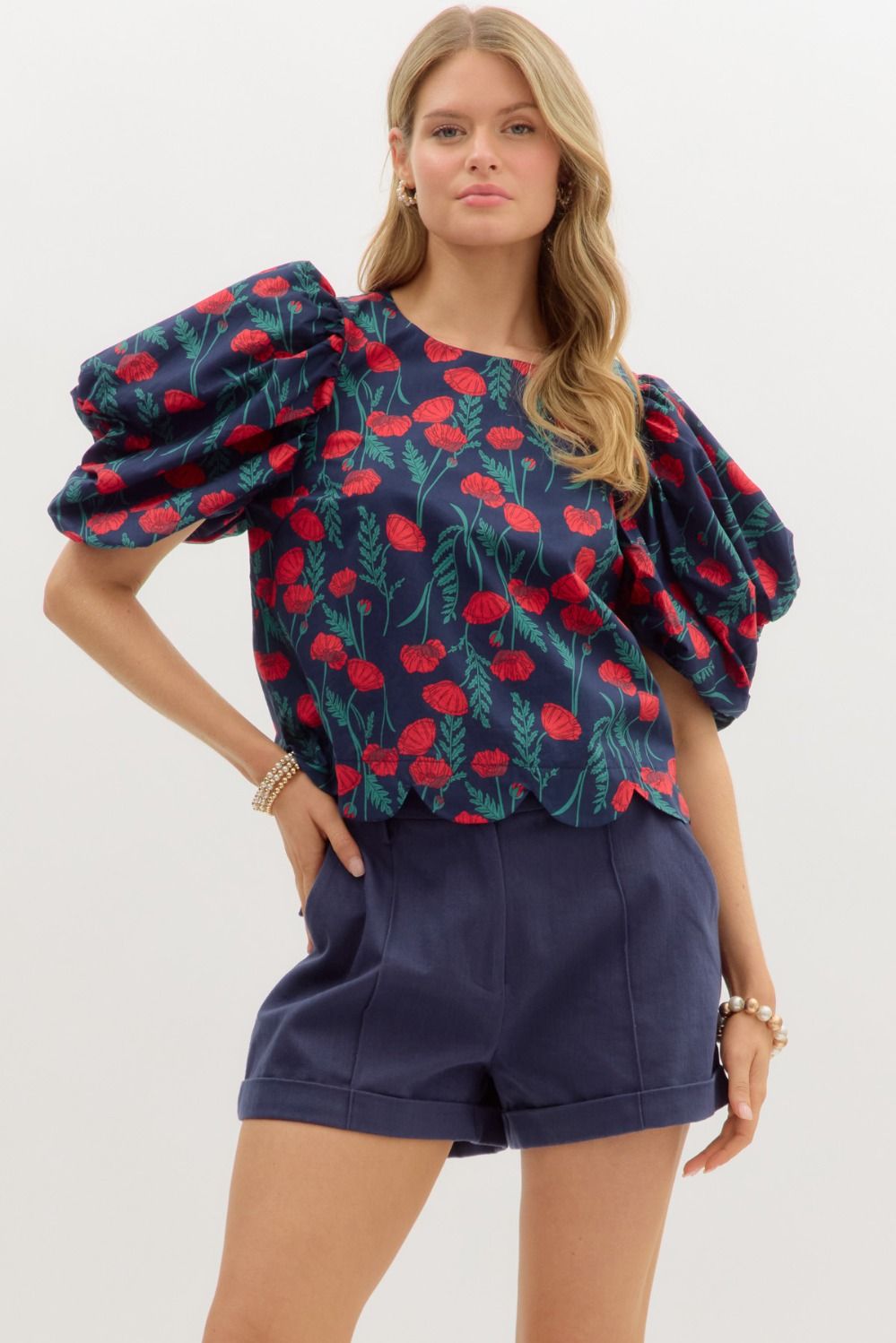 Natalie Floral Puff Sleeve Top - Be You Boutique