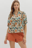 Margie Floral Half Sleeve Top - Be You Boutique