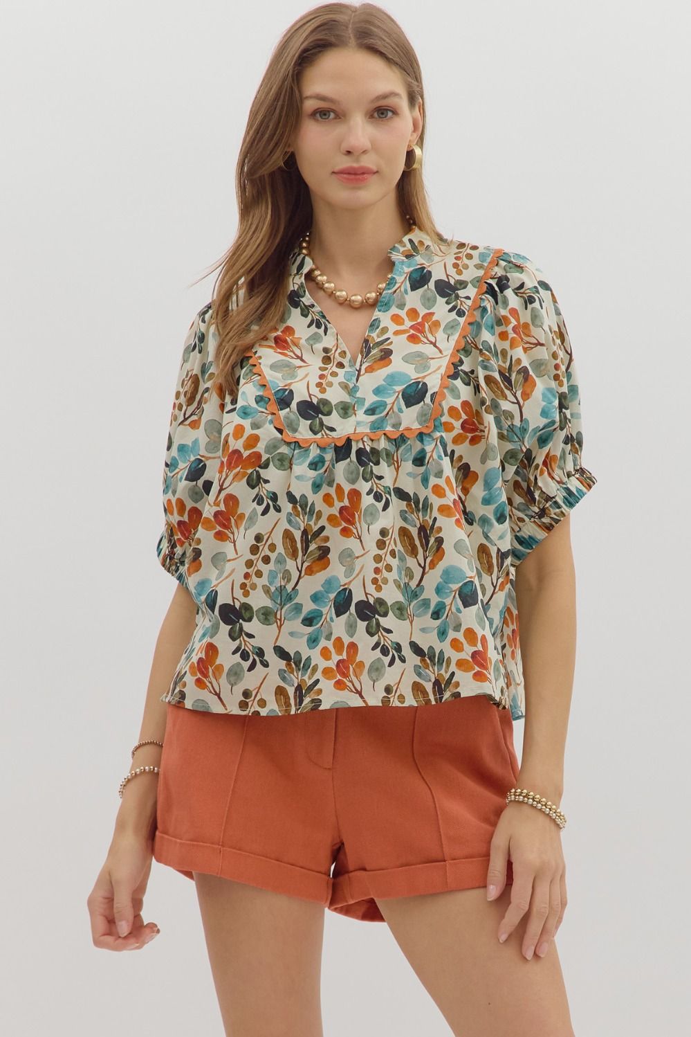 Margie Floral Half Sleeve Top - Be You Boutique