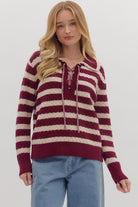 Nicole Striped Pullover Sweater - Be You Boutique