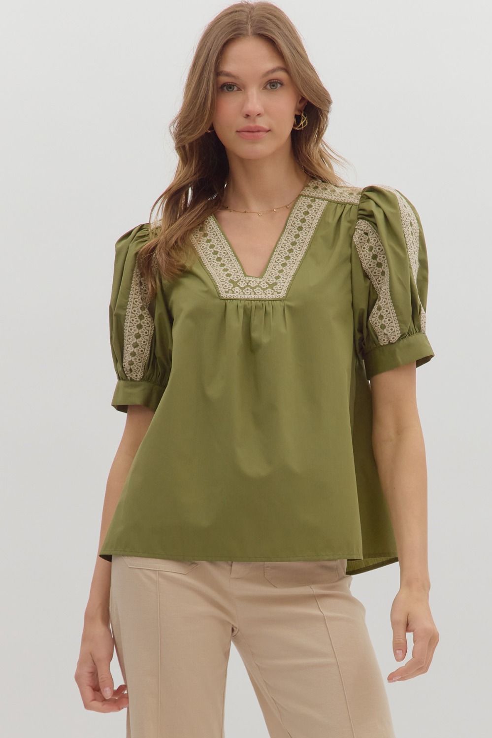 Kate Abstract Embroidered Top - Be You Boutique