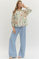 Katy Floral Button Closure Top - Be You Boutique