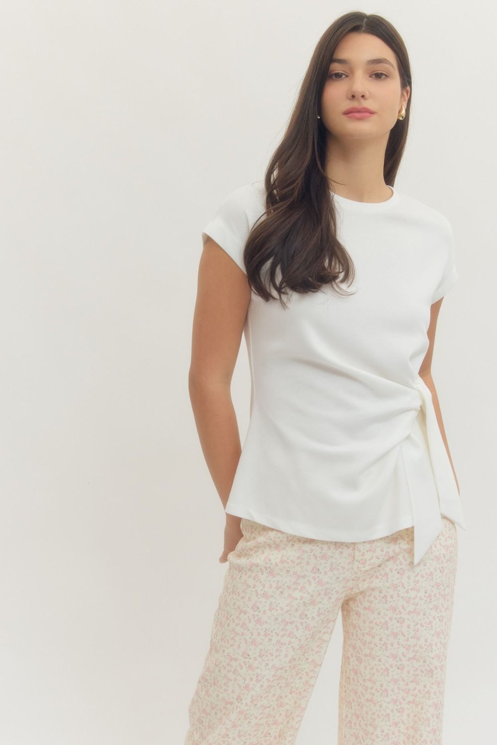 Heather Cinched Side Waist Top - Be You Boutique