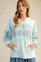 Sally Mixed Pattern Hooded Pullover - Be You Boutique