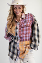 Rachel Mixed Plaid Button Down Flannel **waiting on standard 10/21 - Be You Boutique