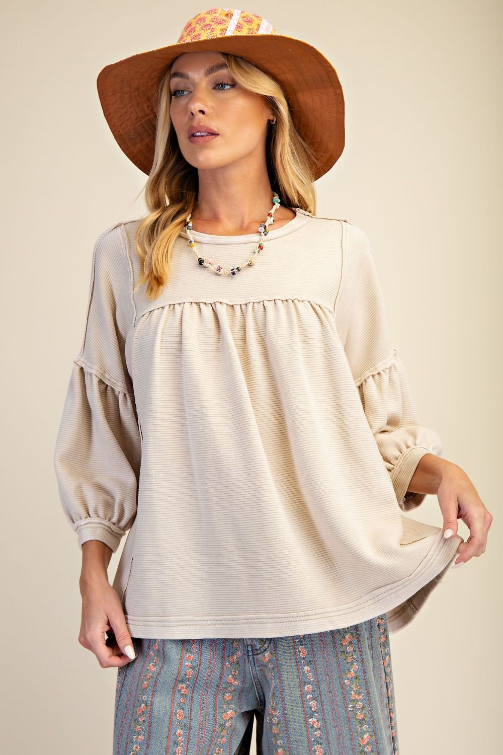 Lenny Textured Knit Long Sleeve Top - Be You Boutique