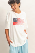 Alexander American Flag T-Shirt by HYFVE, 117 Graphic Tees, featuring a bold American flag design on a casual cotton tee.