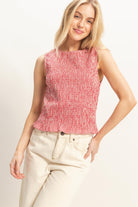 HYFVE Emily Gingham Ruffle Trim Top, a stylish dressy blouse with ruffle details and gingham pattern, perfect for elegant casual wear.