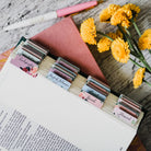 HOSANNA REVIVAL floral Bible tabs set with colorful floral designs for marking pages in a Bible or religious book.