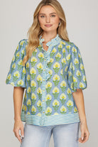 Blakely Ruffle Neck Floral Top - Be You Boutique