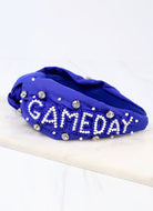 Caroline Hill Game Day Embellished Headband BLUE WHITE - Be You Boutique