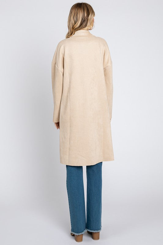 Gia Long Sleeve Suede Coat Jacket - Be You Boutique