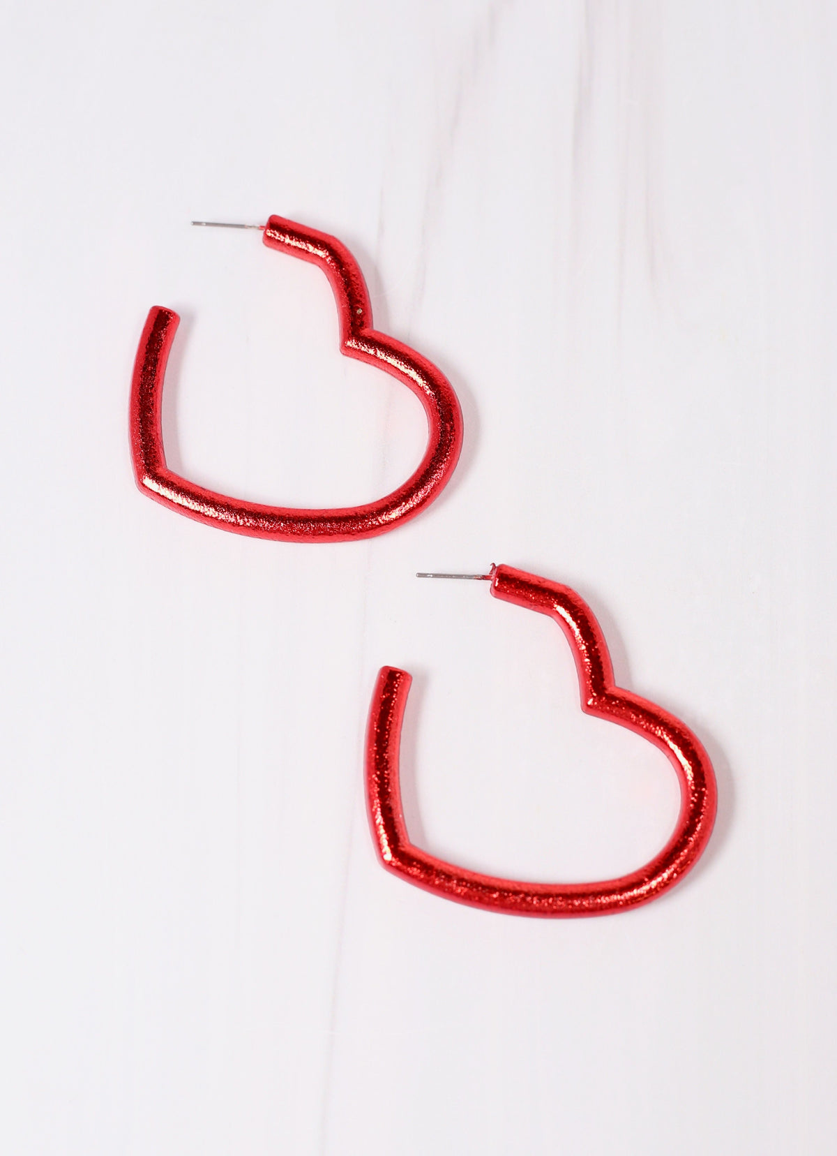 Caroline Hill Harland Heart Hoop Earrings RED - Be You Boutique