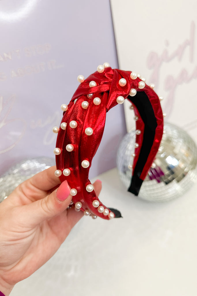 Abbie Pearl Studded Metallic Headband - Be You Boutique