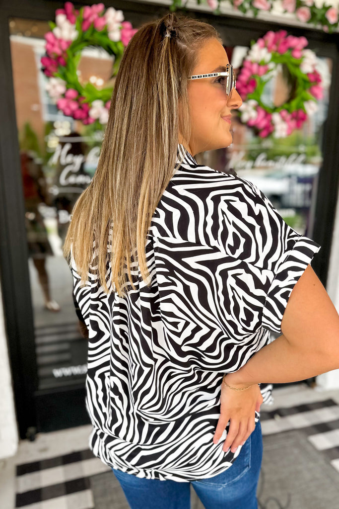 Brownie Animal Print Collared Button Up Top - Be You Boutique