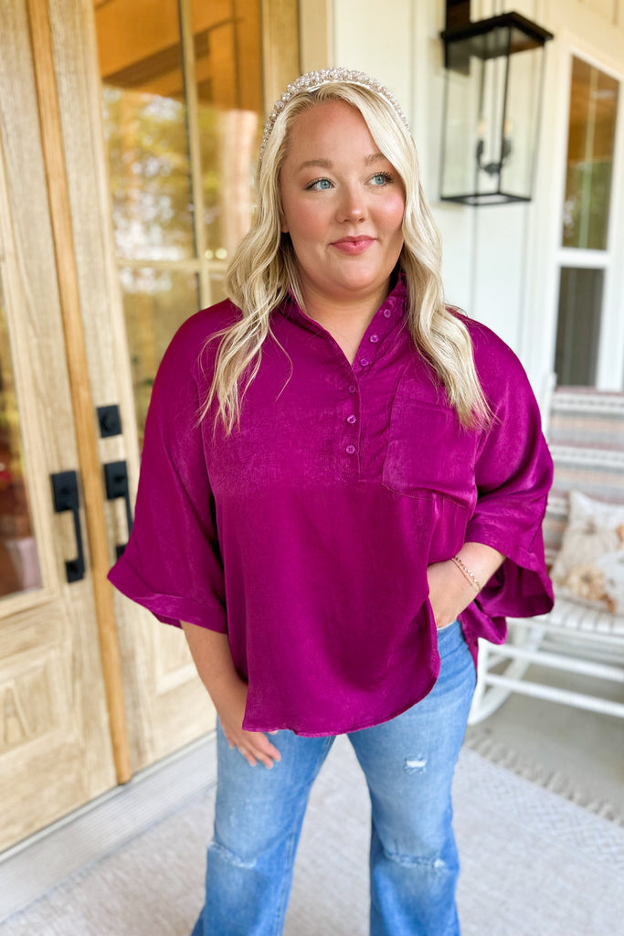 Kelsey Half Sleeved Button Shirt Top *FINAL SALE* - Be You Boutique