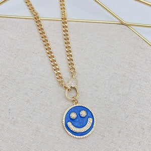 Treasure Jewels Blue Pave Enamel Crystal Necklace - Be You Boutique