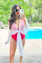 Scarlett Ruffle Sleeve Back Tie One Piece Swimsuit - Be You Boutique