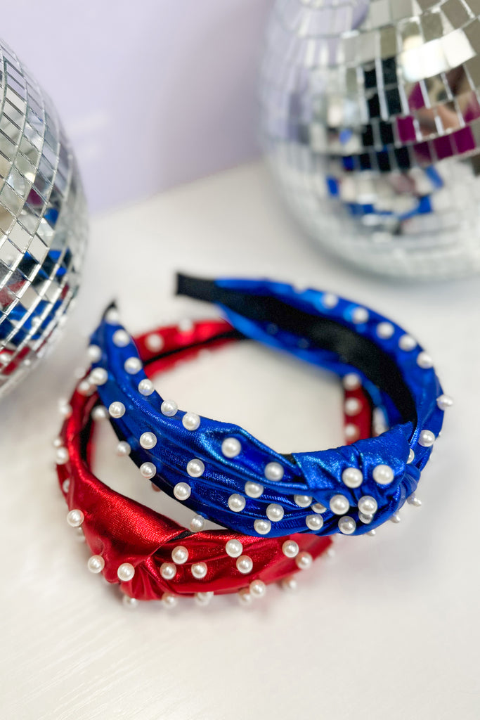 Abbie Pearl Studded Metallic Headband - Be You Boutique