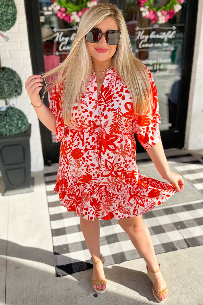Laverne Floral Print Half Sleeve Summer Dress - Be You Boutique